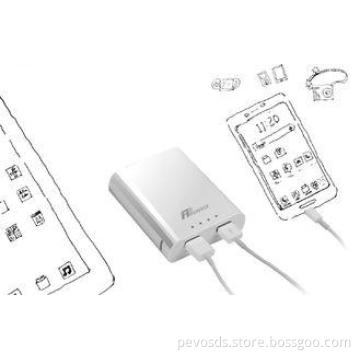 White Rechargeable Fast Charging Power Bank 5200mAh For Sma